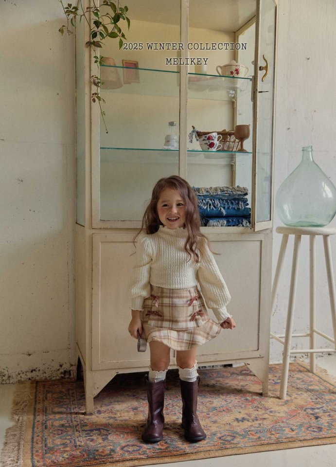 [melikey] Four-Bow Frill Skirt_2colors