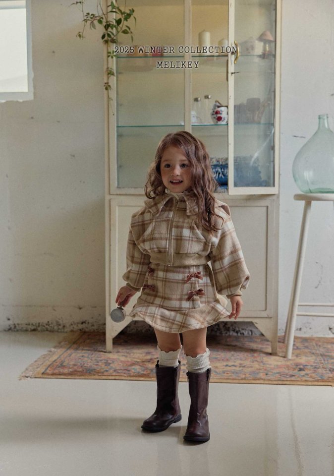 [melikey] Four-Bow Frill Skirt_2colors