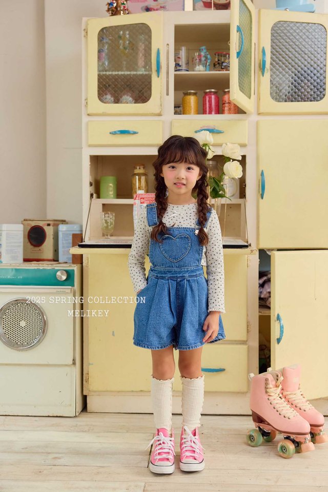 [melikey] Heart Pocket Overalls_Denim