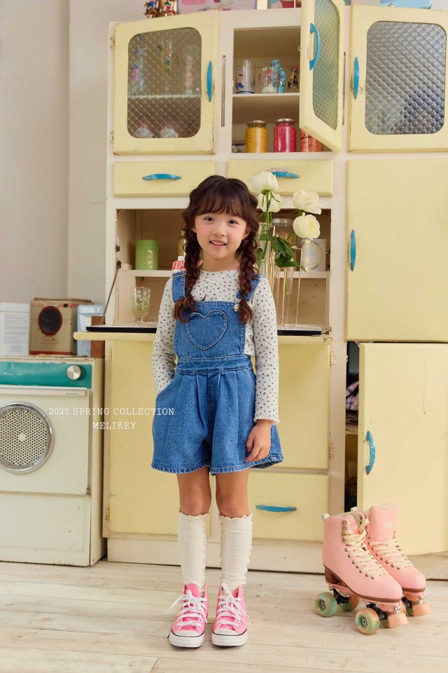 [melikey] Heart Pocket Overalls_Denim