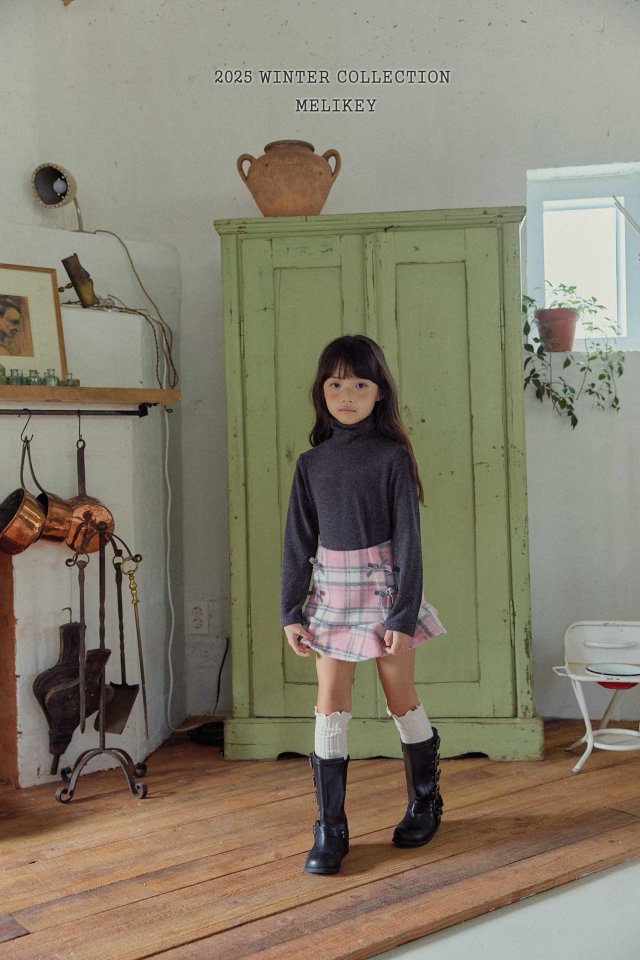 [melikey] Four-Bow Frill Skirt_2colors