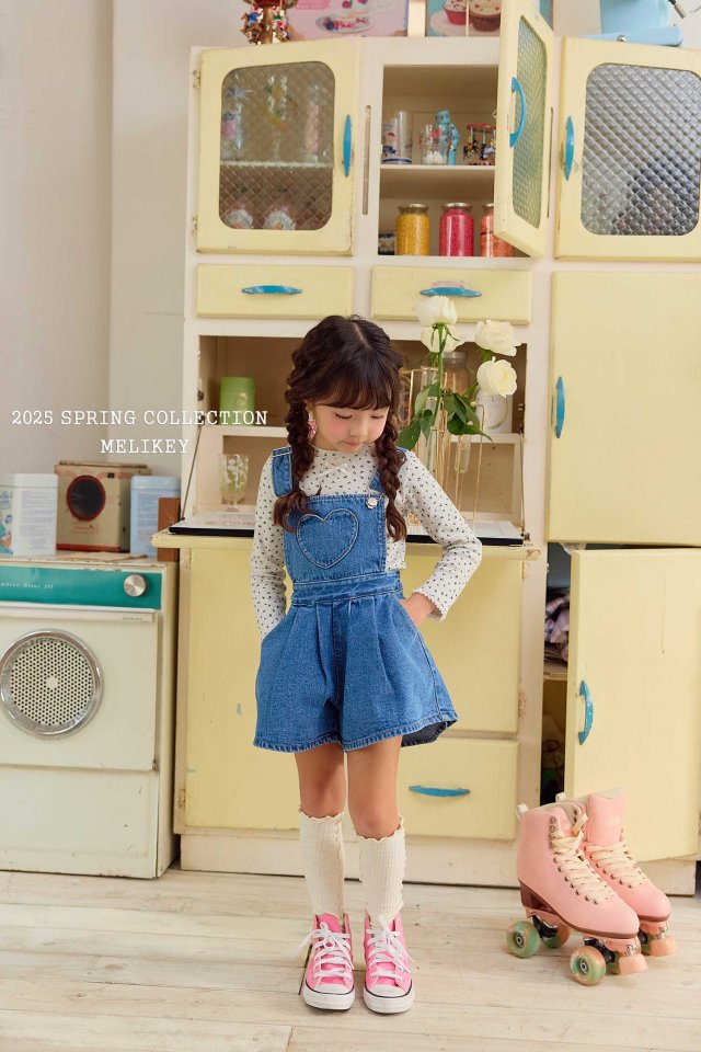 [melikey] Heart Pocket Overalls_Denim