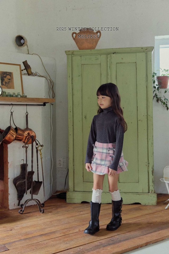 [melikey] Four-Bow Frill Skirt_2colors