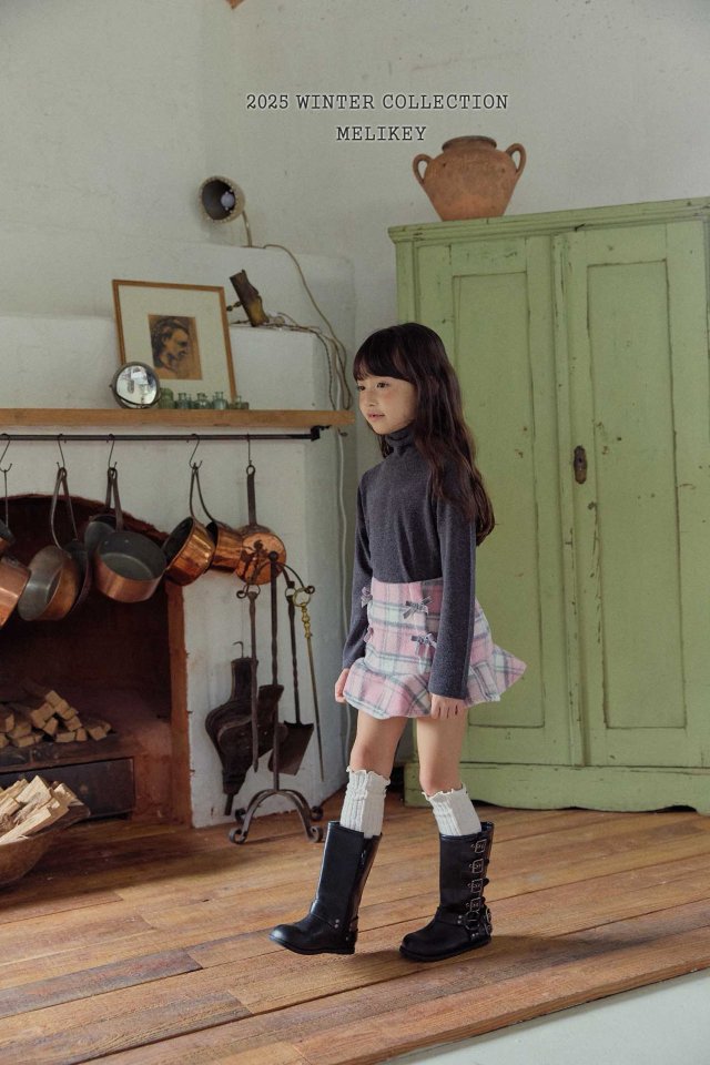 [melikey] Four-Bow Frill Skirt_2colors