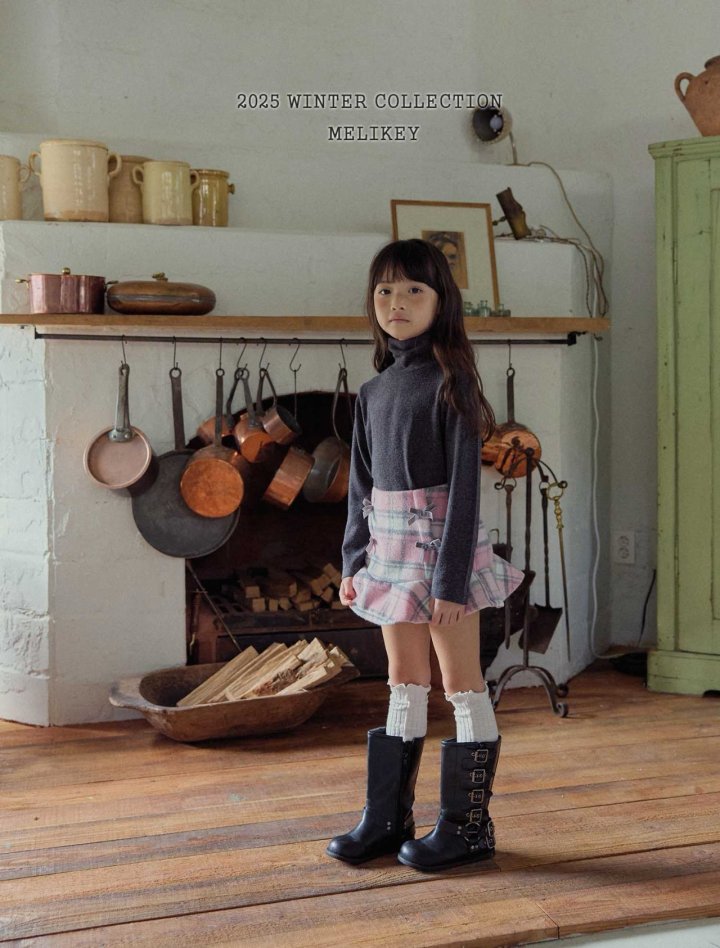 [melikey] Four-Bow Frill Skirt_2colors