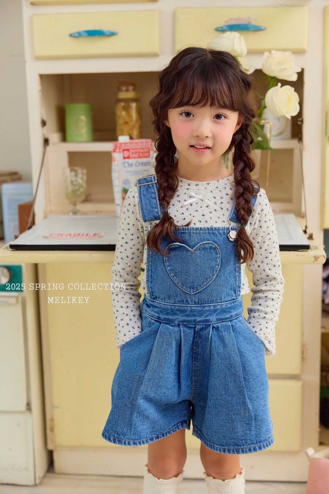 [melikey] Heart Pocket Overalls_Denim