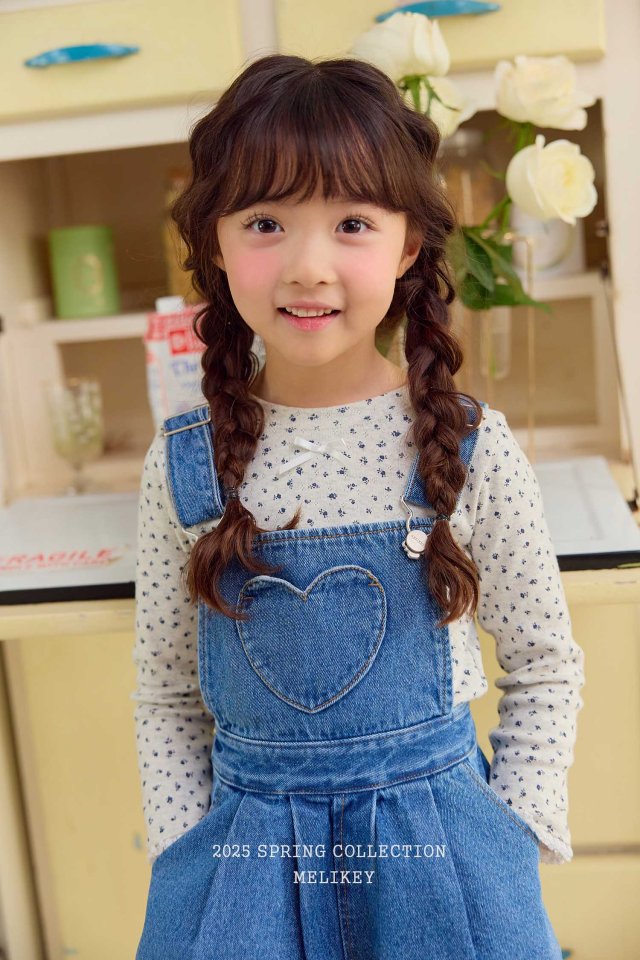 [melikey] Heart Pocket Overalls_Denim