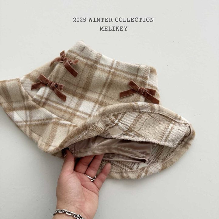 [melikey] Four-Bow Frill Skirt_2colors