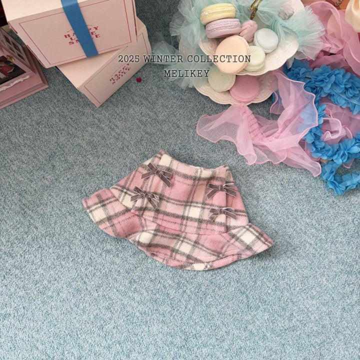 [melikey] Four-Bow Frill Skirt_2colors