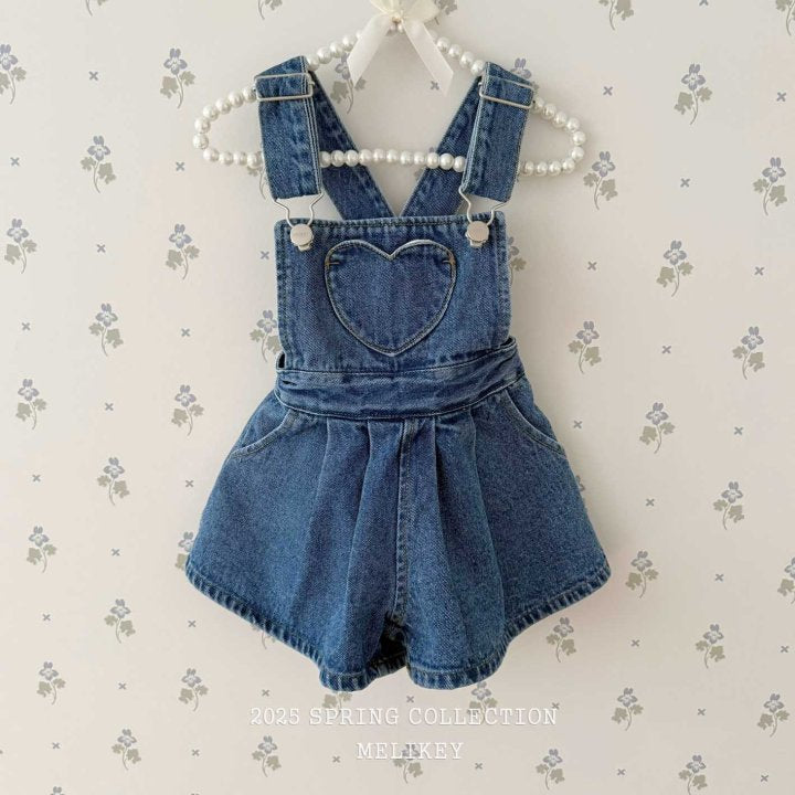 [melikey] Heart Pocket Overalls_Denim