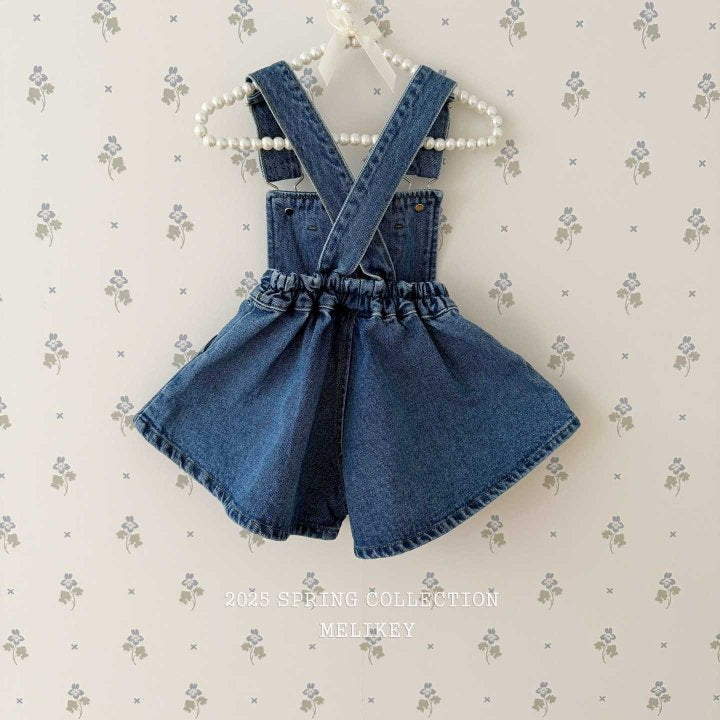 [melikey] Heart Pocket Overalls_Denim