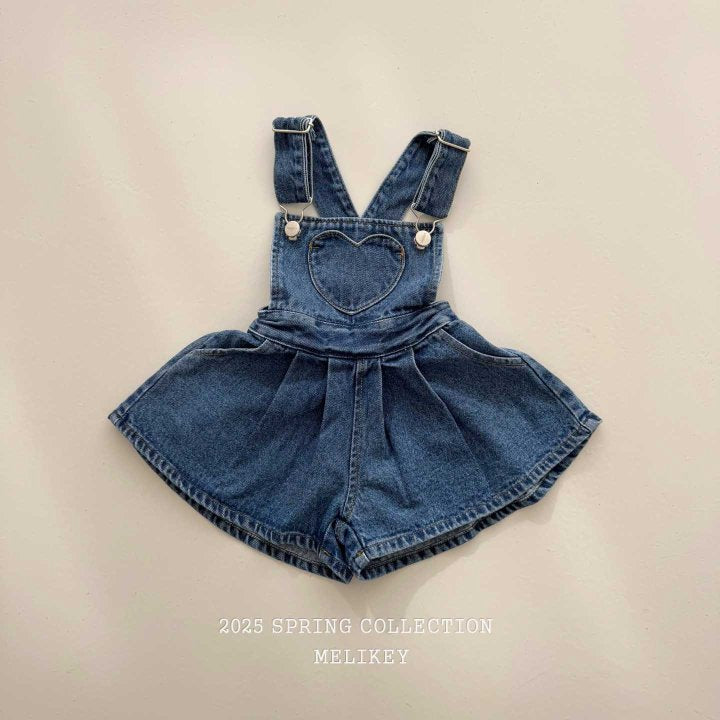 [melikey] Heart Pocket Overalls_Denim