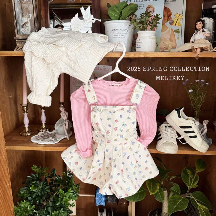 [melikey] Spring Flower Overalls_Cream