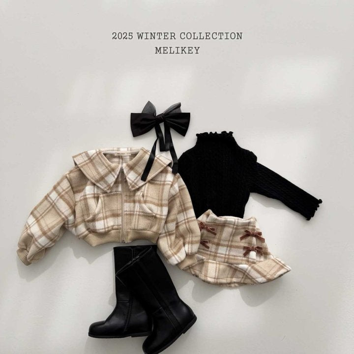 [melikey] Four-Bow Frill Skirt_2colors