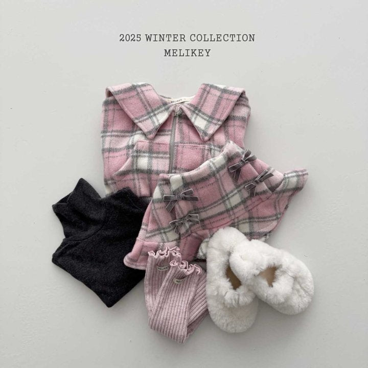 [melikey] Four-Bow Frill Skirt_2colors