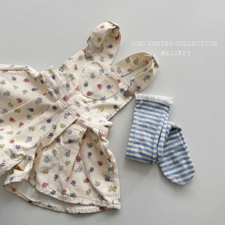 [melikey] Spring Flower Overalls_Cream