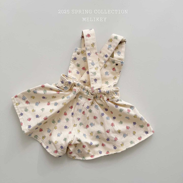 [melikey] Spring Flower Overalls_Cream