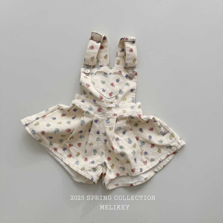 [melikey] Spring Flower Overalls_Cream