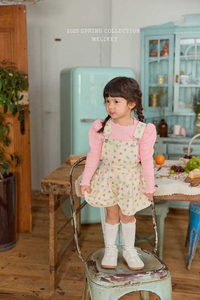 [melikey] Spring Flower Overalls_Cream