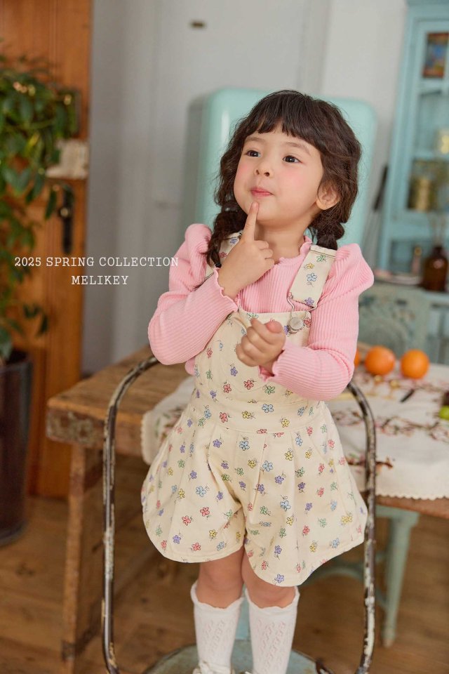 [melikey] Spring Flower Overalls_Cream