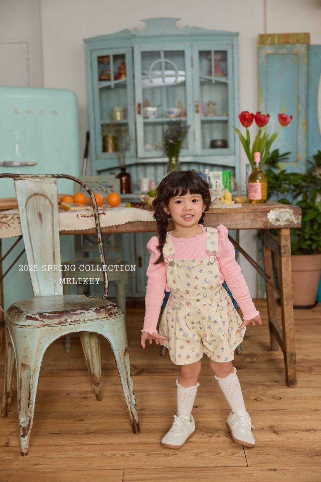 [melikey] Spring Flower Overalls_Cream