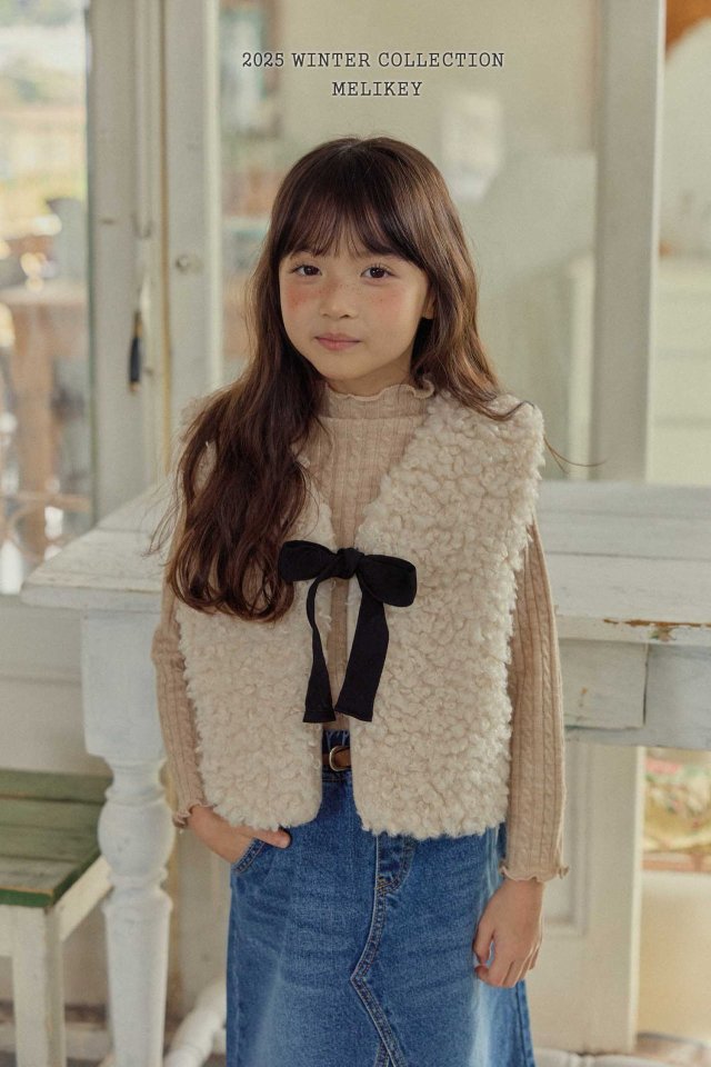 [melikey] Faux Shearling Vest_Light Beige