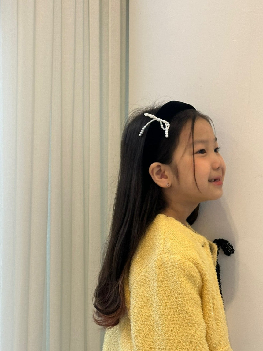 [La Belle] Pearl Ribbon Hair Band