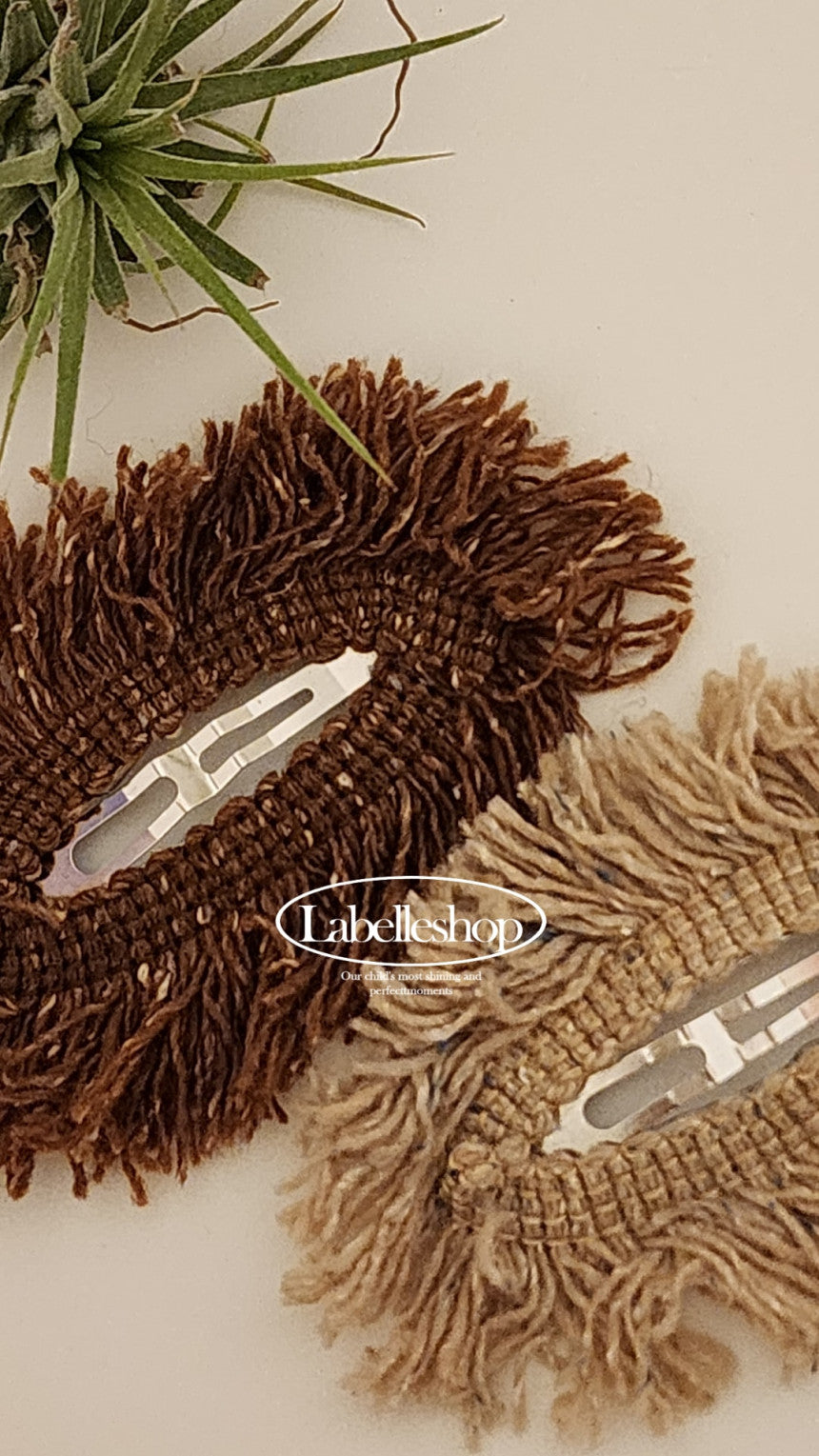 [La Belle] Knit Hairpin_Beige/Brown