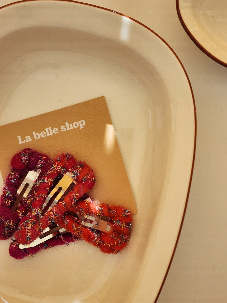 [La Belle] Angora Twinkle Hairpin_Orange/Purple