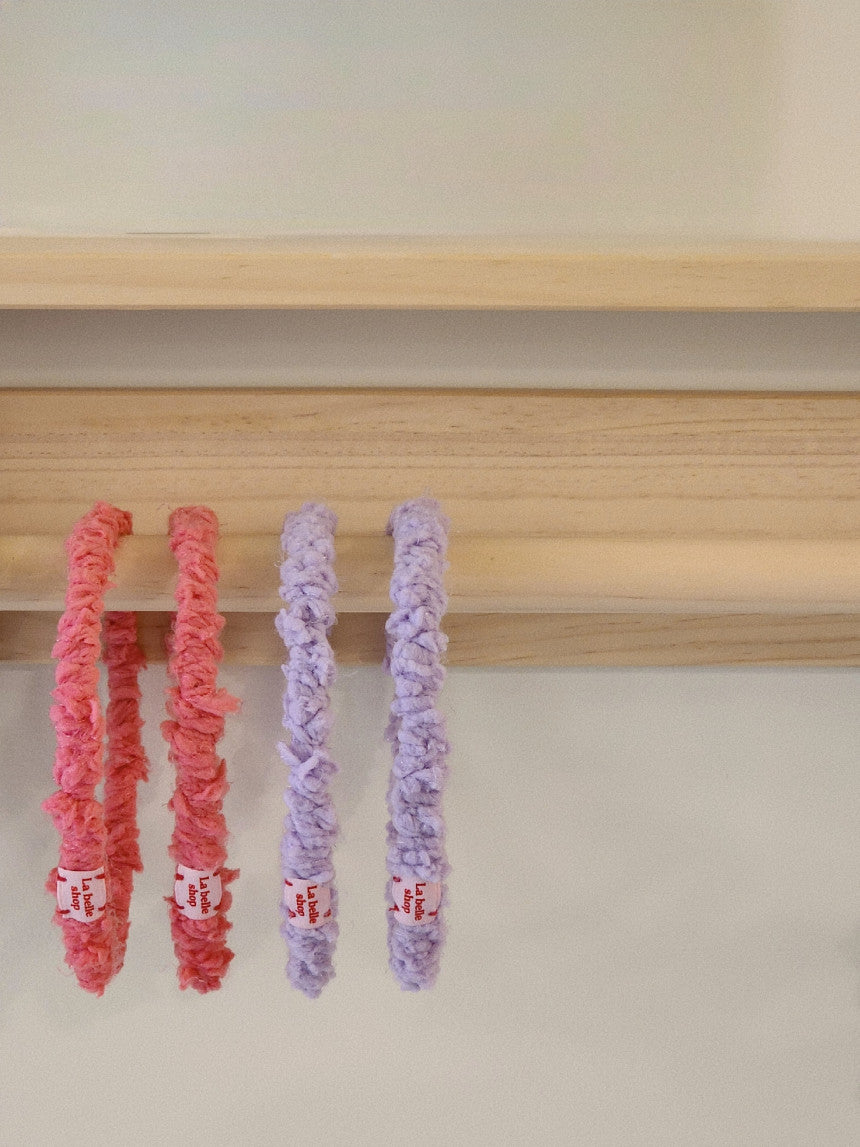 [La Belle] Curly Headband_Pink/Purple