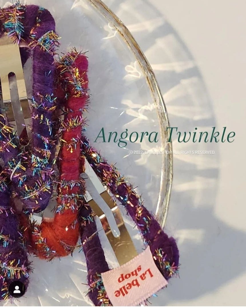 [La Belle] Angora Twinkle Hairpin_Orange/Purple