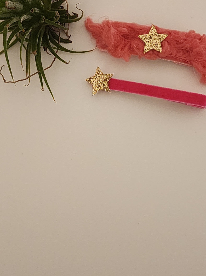 [La Belle] Pink Star Hairpin Set